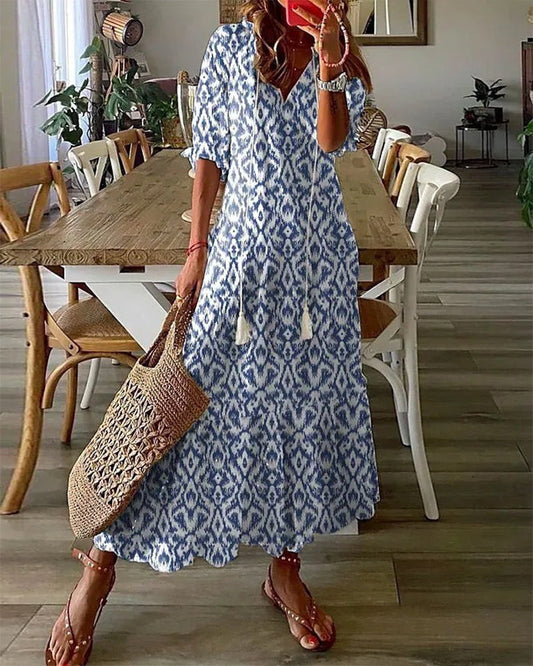 Tina - Elegant Boho Dress with Tummy Coverage