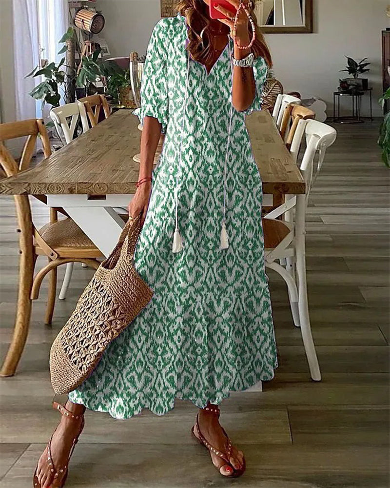Tina - Elegant Boho Dress with Tummy Coverage