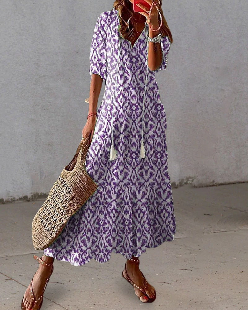 Tina - Elegant Boho Dress with Tummy Coverage