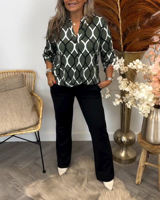 Hazel- Blouse with Graphic Print