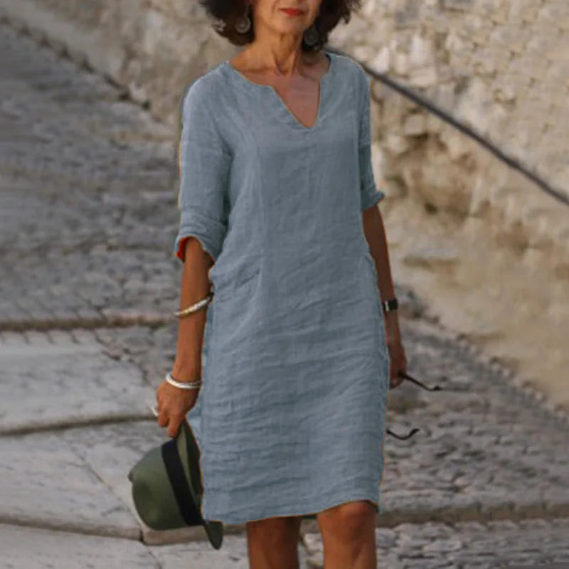 Mindy – Casual Cotton Vintage-Inspired Mini Dress
