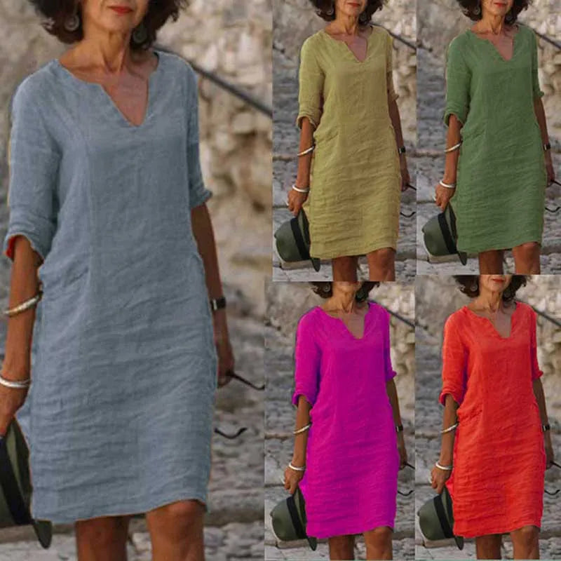 Mindy – Casual Cotton Vintage-Inspired Mini Dress