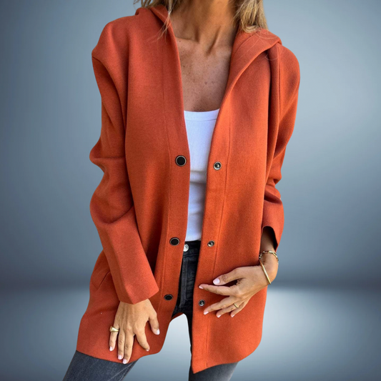 Jasmine -Single-Breasted Casual Hooded Jacket